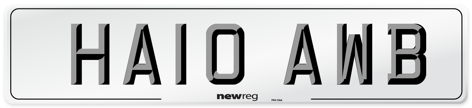 HA10 AWB Front Number Plate