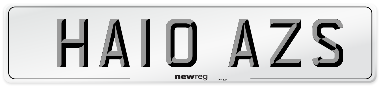 HA10 AZS Front Number Plate