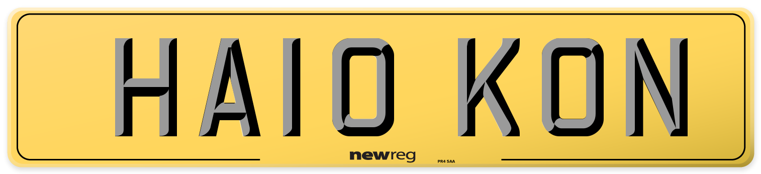 HA10 KON Rear Number Plate