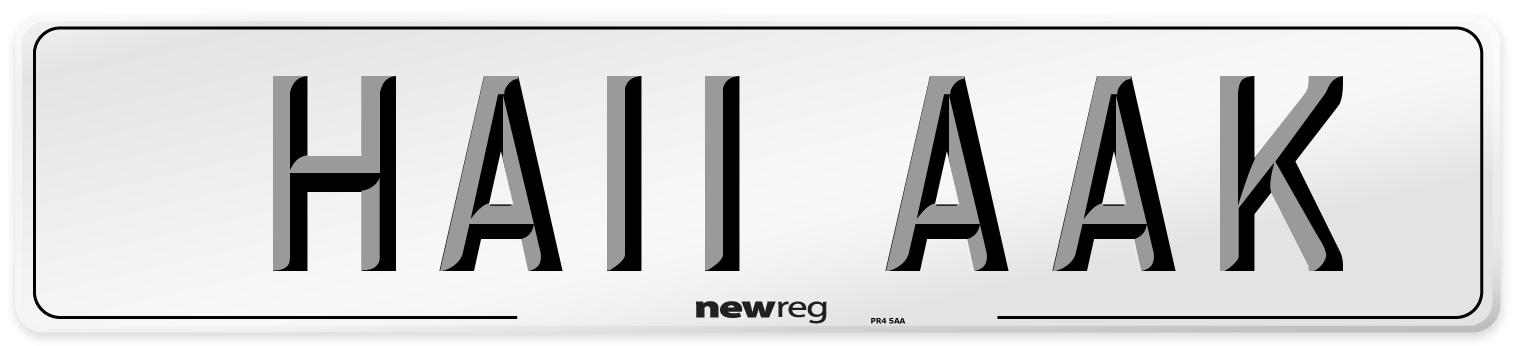 HA11 AAK Front Number Plate