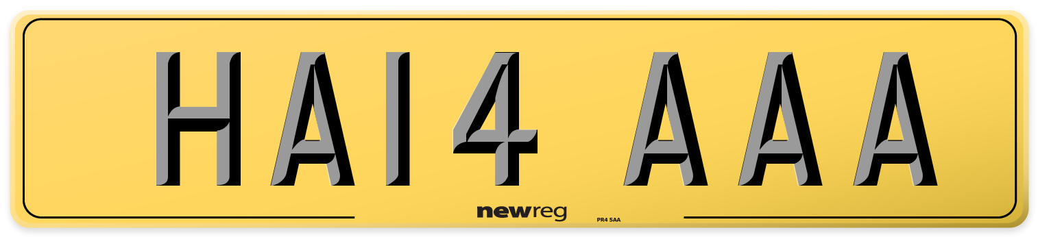 HA14 AAA Rear Number Plate