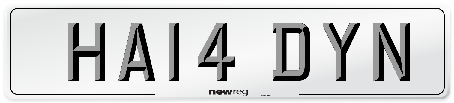 HA14 DYN Front Number Plate