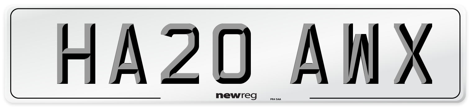 HA20 AWX Front Number Plate