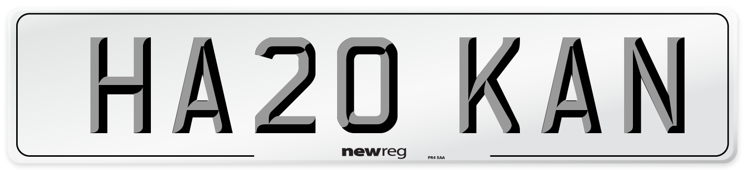 HA20 KAN Front Number Plate