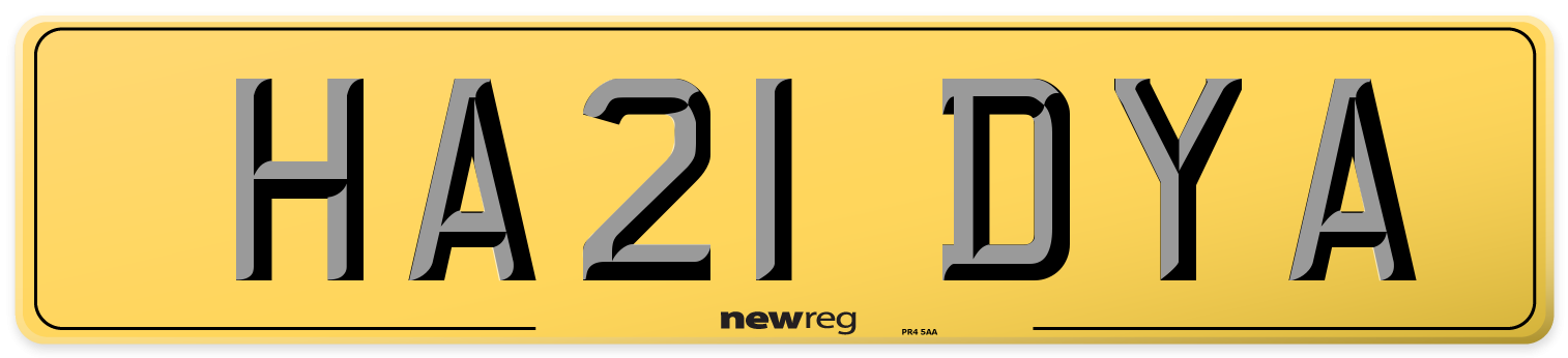 HA21 DYA Rear Number Plate