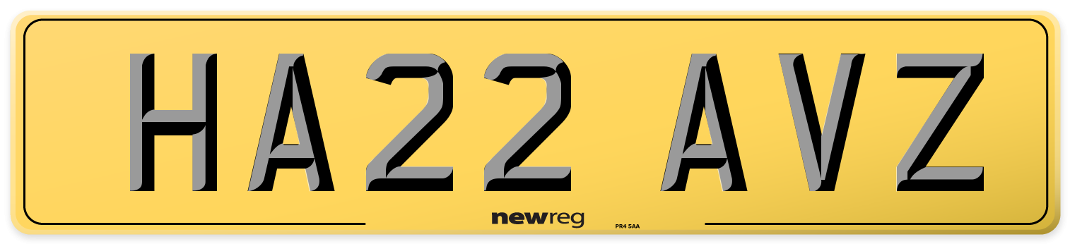 HA22 AVZ Rear Number Plate