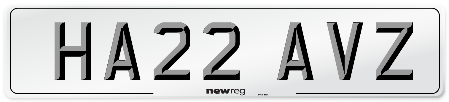 HA22 AVZ Front Number Plate