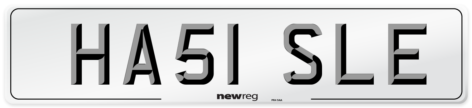HA51 SLE Front Number Plate