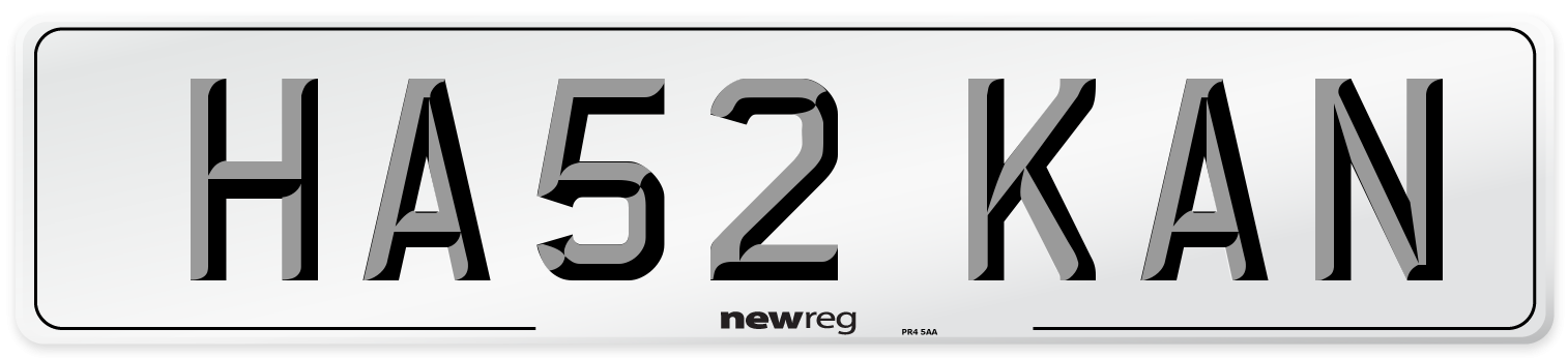 HA52 KAN Front Number Plate