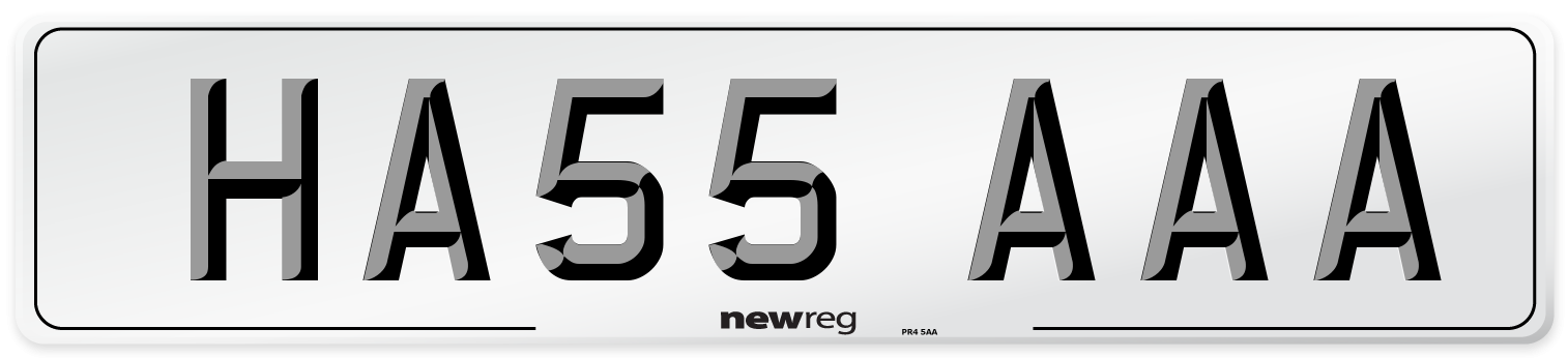 HA55 AAA Front Number Plate