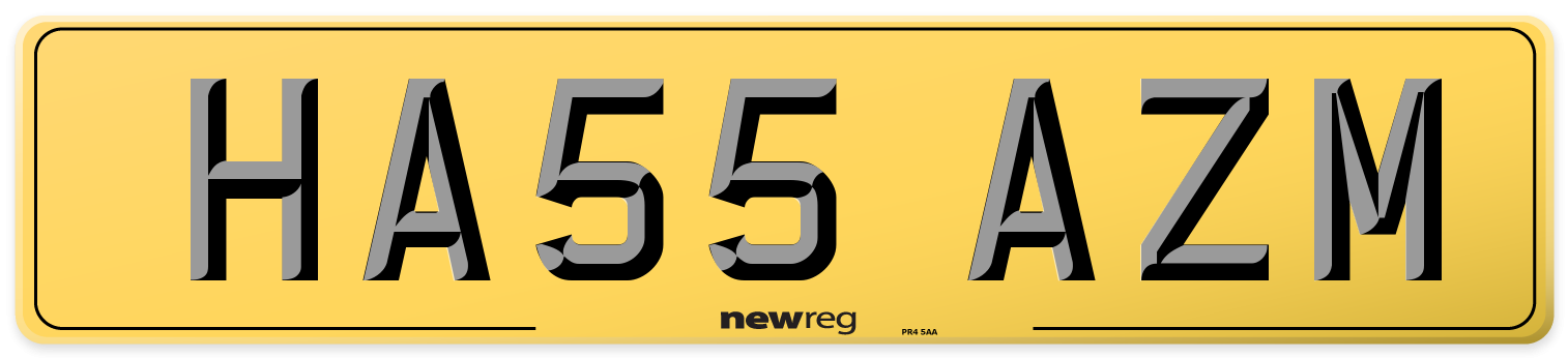 HA55 AZM Rear Number Plate