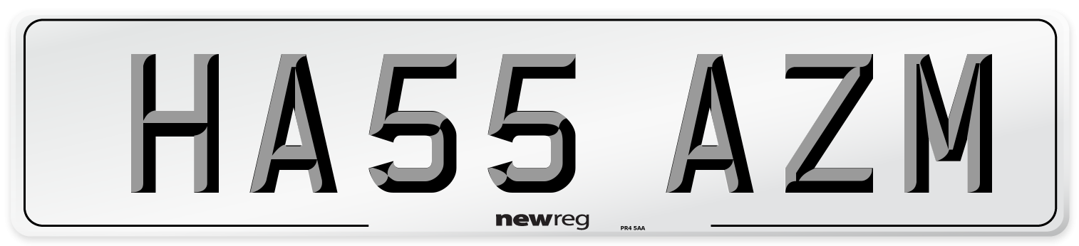 HA55 AZM Front Number Plate