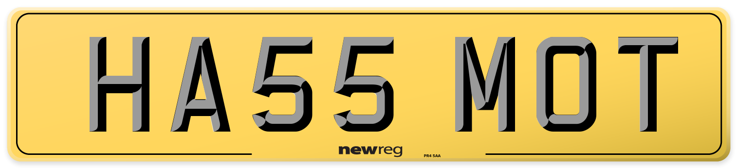 HA55 MOT Rear Number Plate