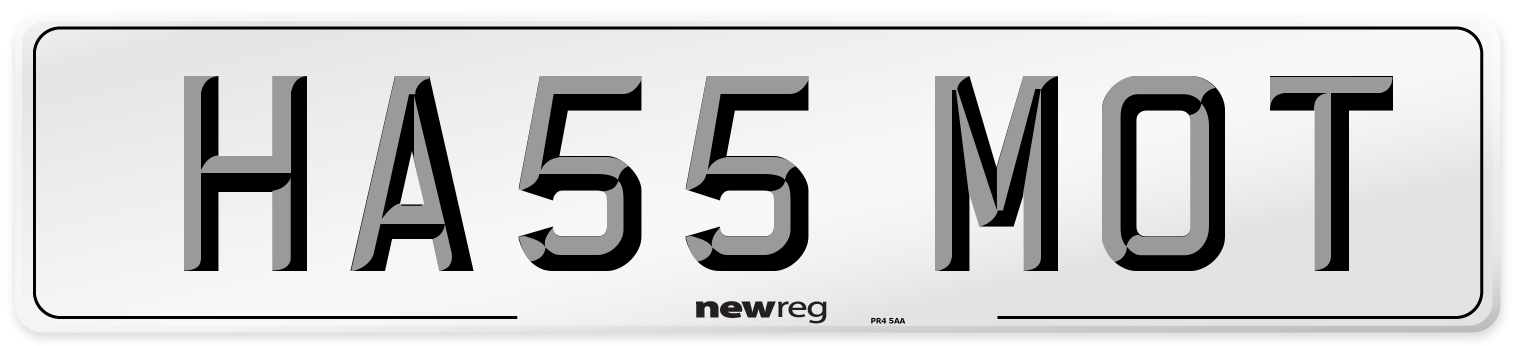 HA55 MOT Front Number Plate