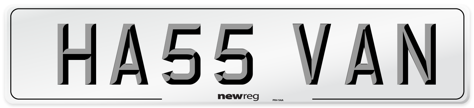 HA55 VAN Front Number Plate