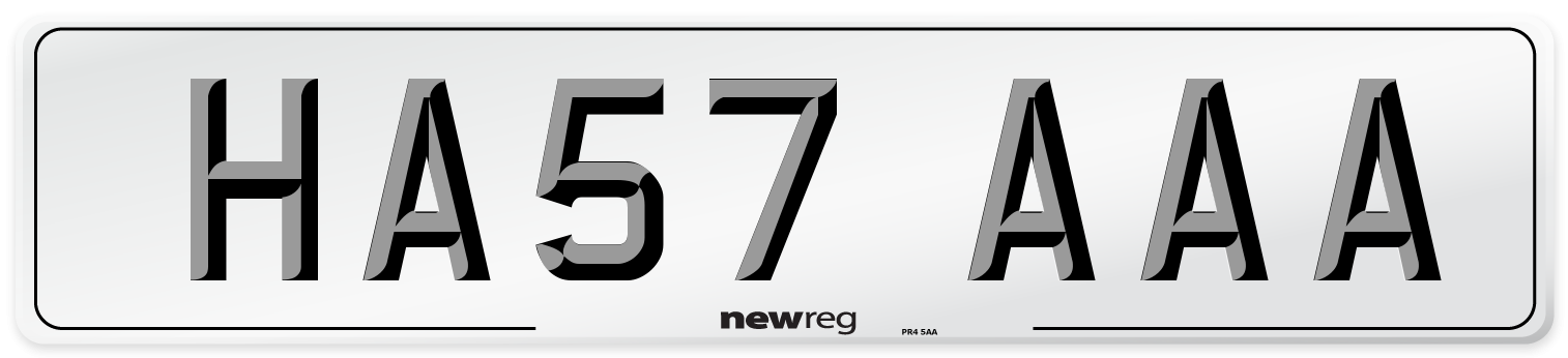 HA57 AAA Front Number Plate