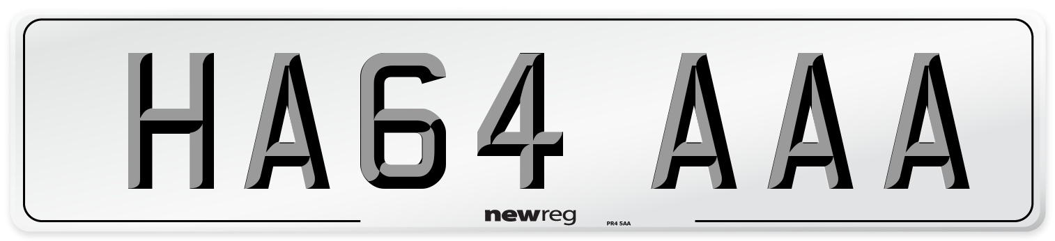 HA64 AAA Front Number Plate
