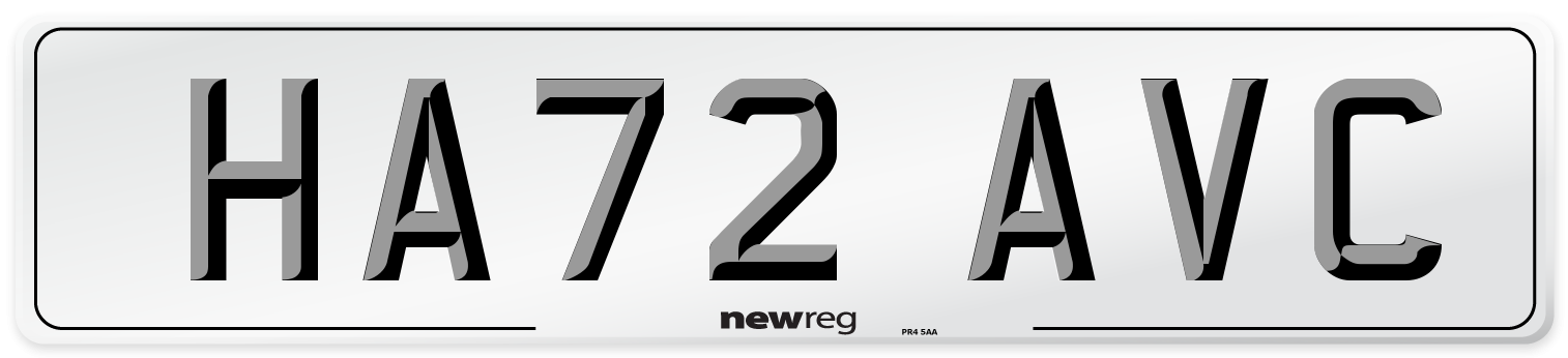 HA72 AVC Front Number Plate