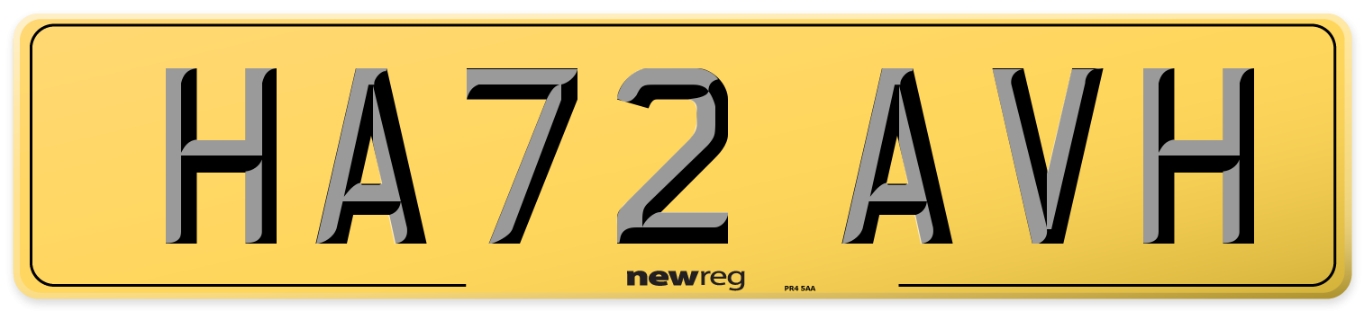 HA72 AVH Rear Number Plate