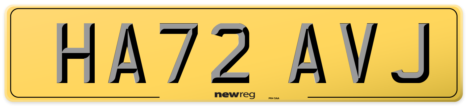 HA72 AVJ Rear Number Plate