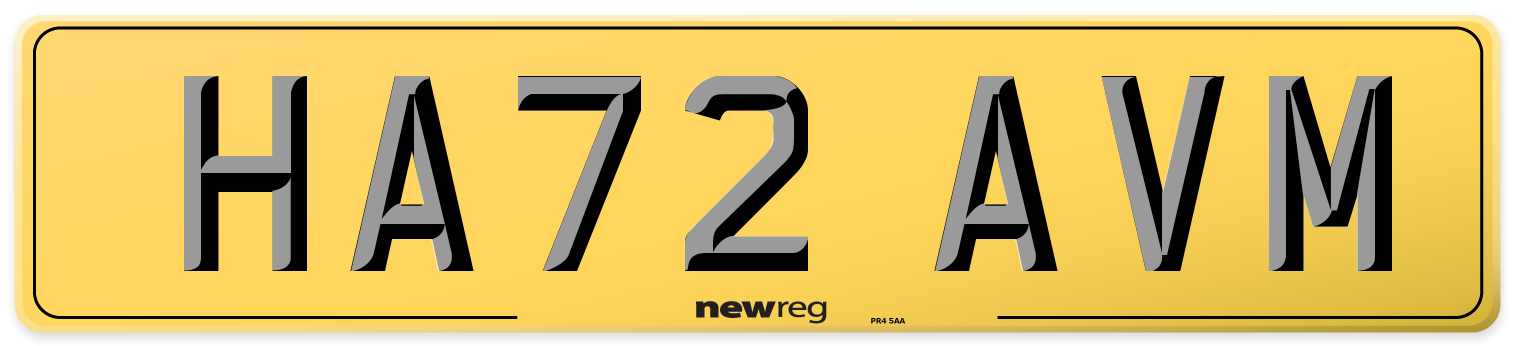 HA72 AVM Rear Number Plate
