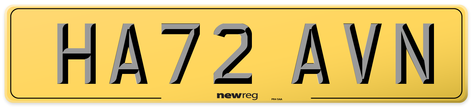 HA72 AVN Rear Number Plate