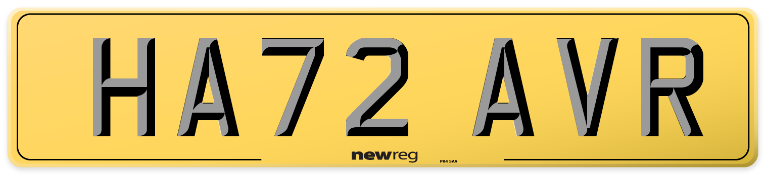 HA72 AVR Rear Number Plate