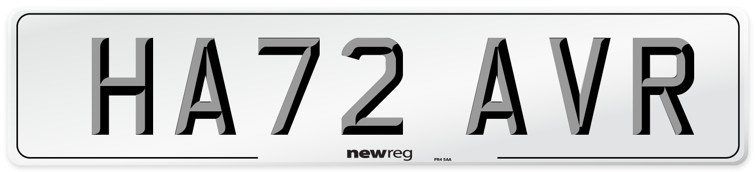 HA72 AVR Front Number Plate