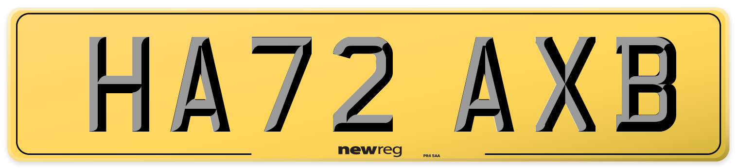 HA72 AXB Rear Number Plate