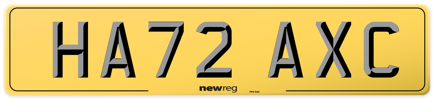 HA72 AXC Rear Number Plate