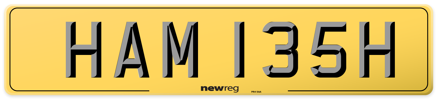 HAM 135H Rear Number Plate
