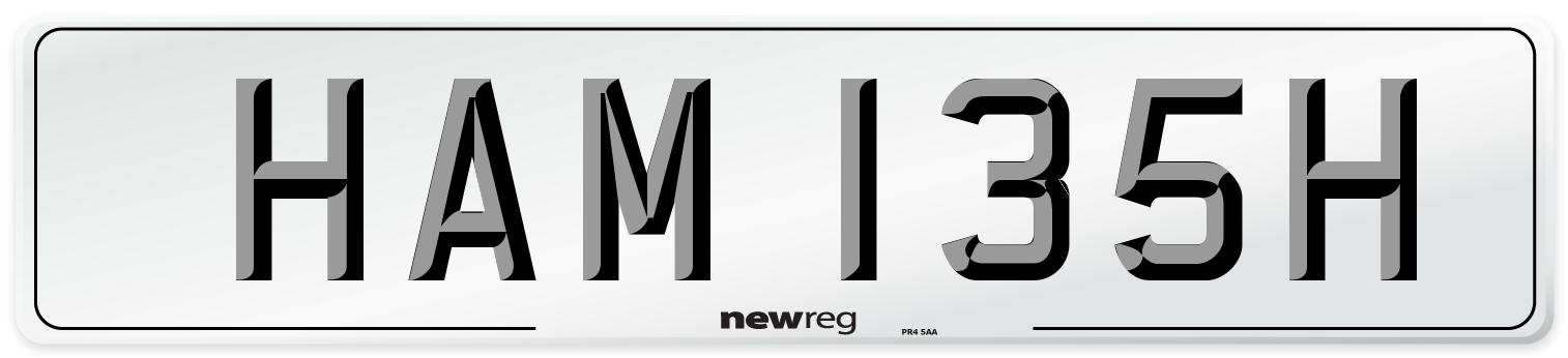 HAM 135H Front Number Plate