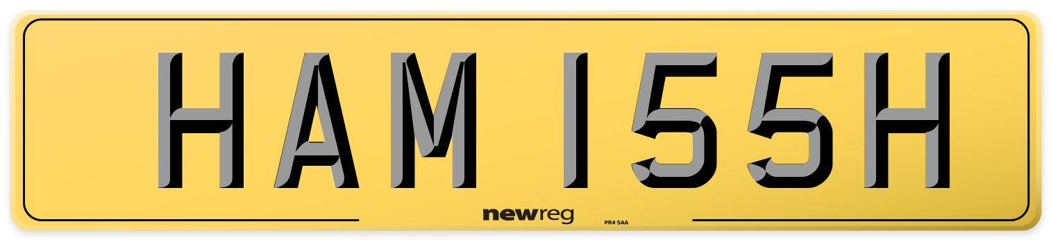 HAM 155H Rear Number Plate