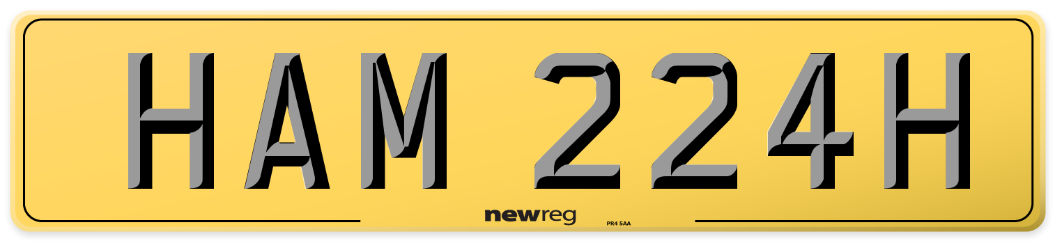 HAM 224H Rear Number Plate