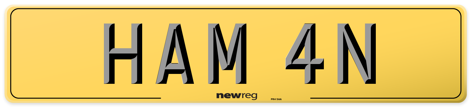 HAM 4N Rear Number Plate