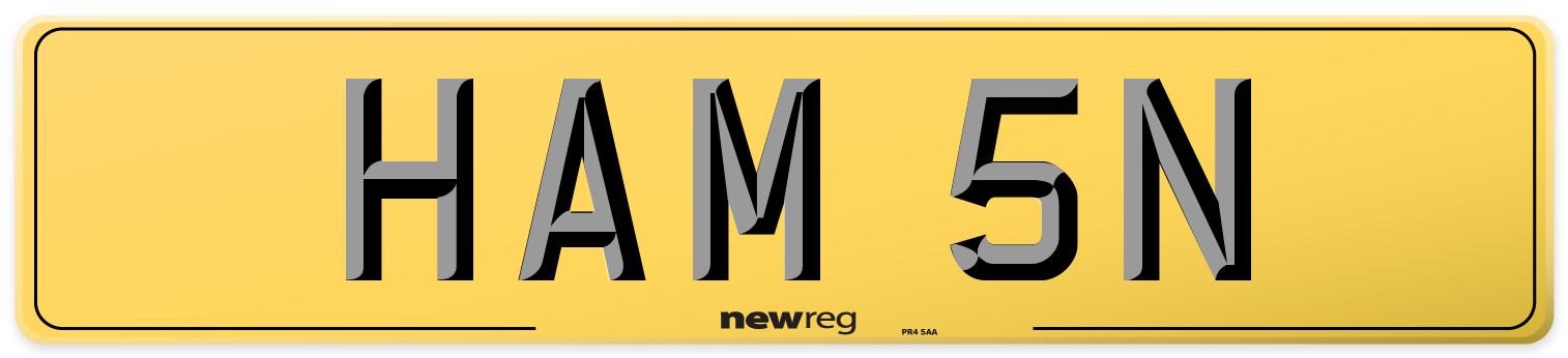HAM 5N Rear Number Plate