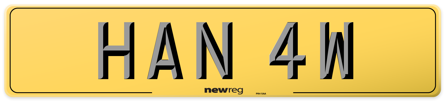 HAN 4W Rear Number Plate