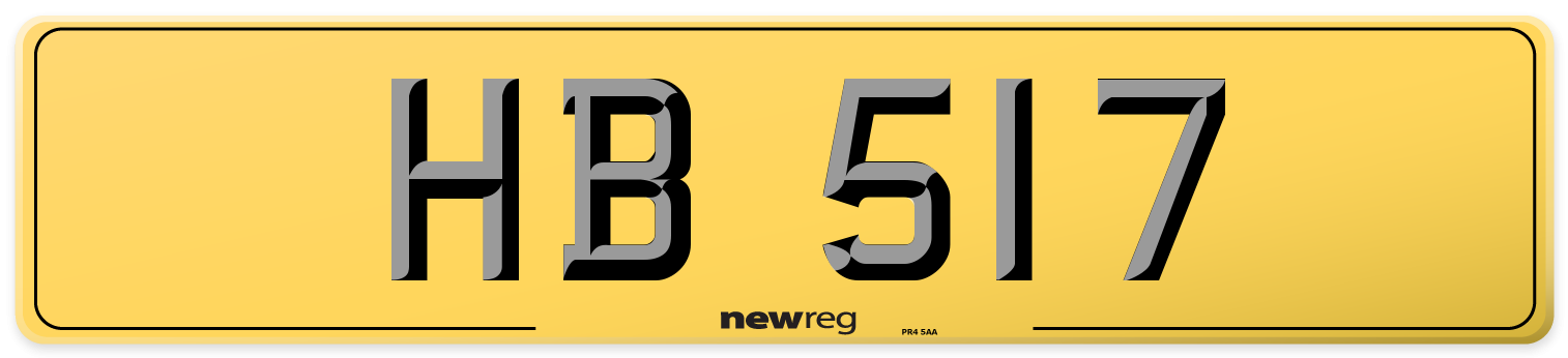 HB 517 Rear Number Plate