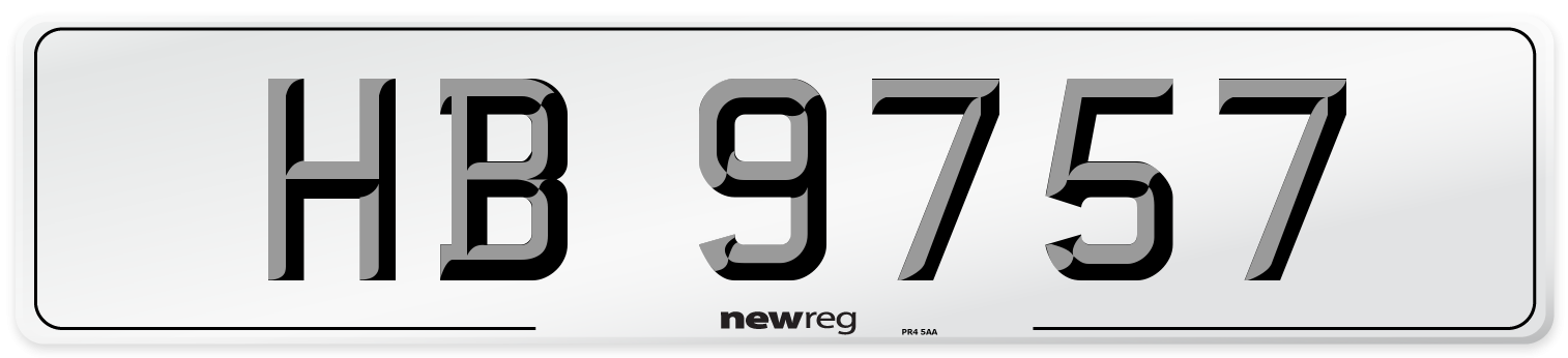HB 9757 Front Number Plate