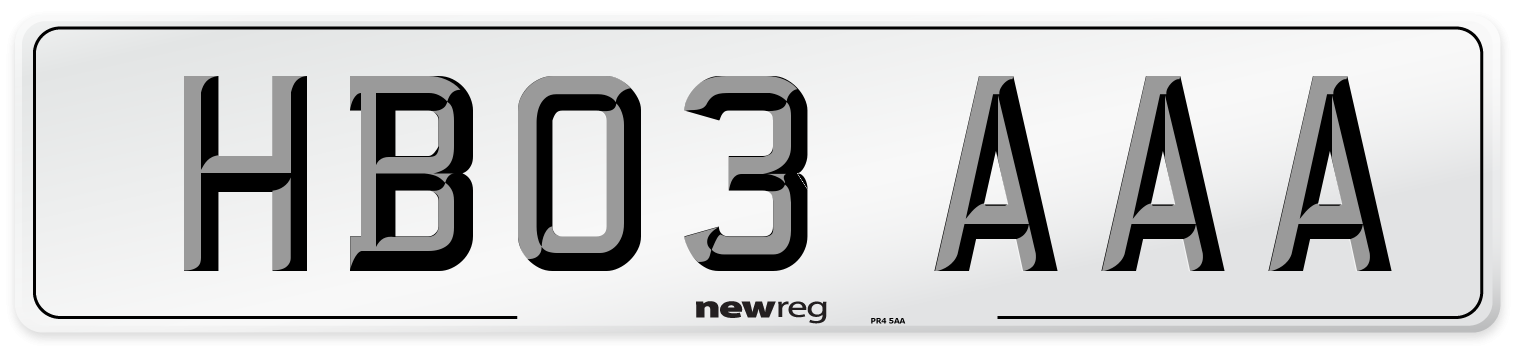 HB03 AAA Front Number Plate