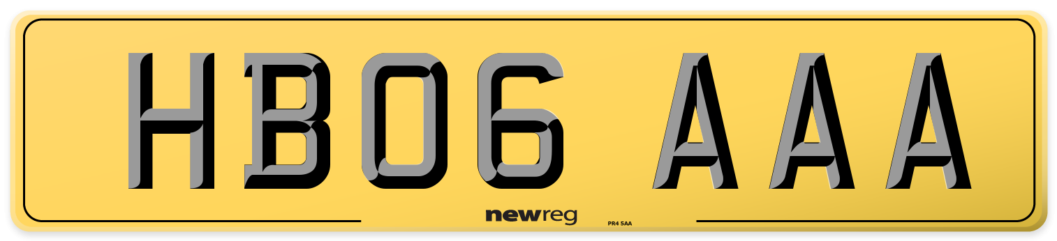 HB06 AAA Rear Number Plate