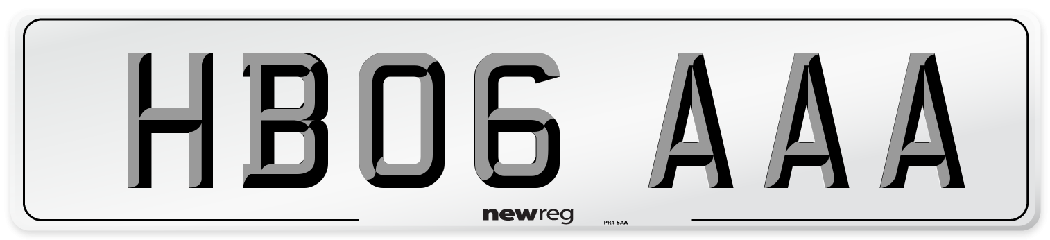 HB06 AAA Front Number Plate