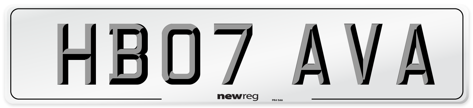 HB07 AVA Front Number Plate
