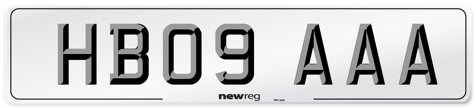 HB09 AAA Front Number Plate