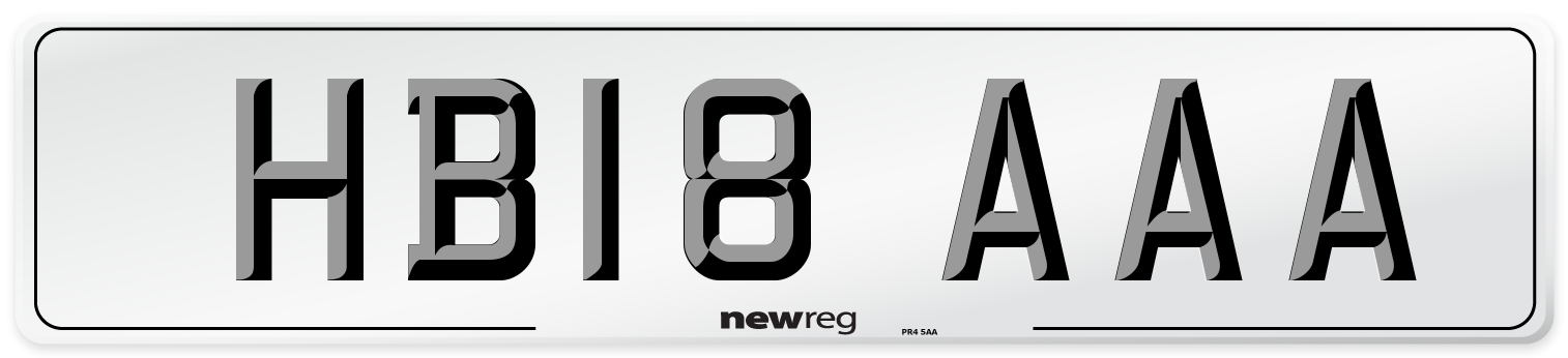 HB18 AAA Front Number Plate