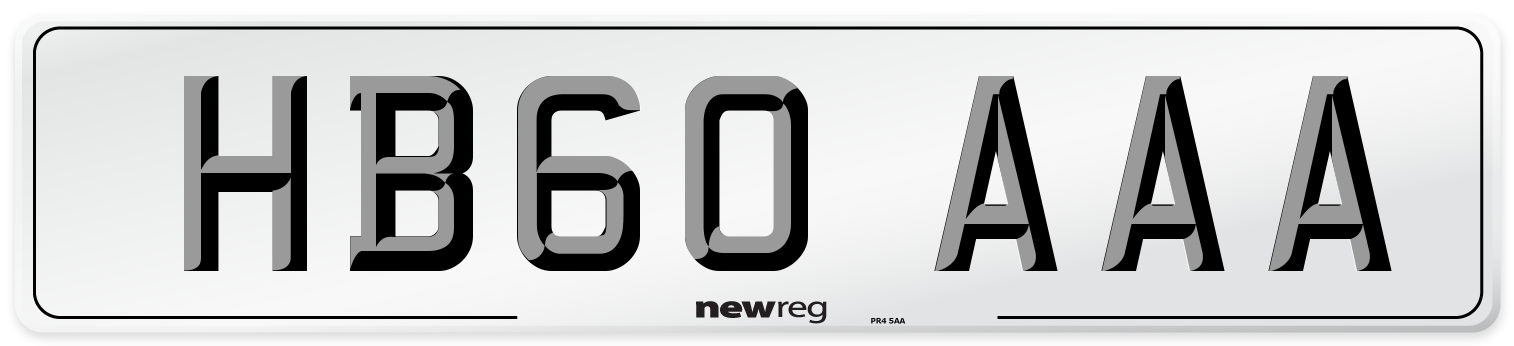 HB60 AAA Front Number Plate
