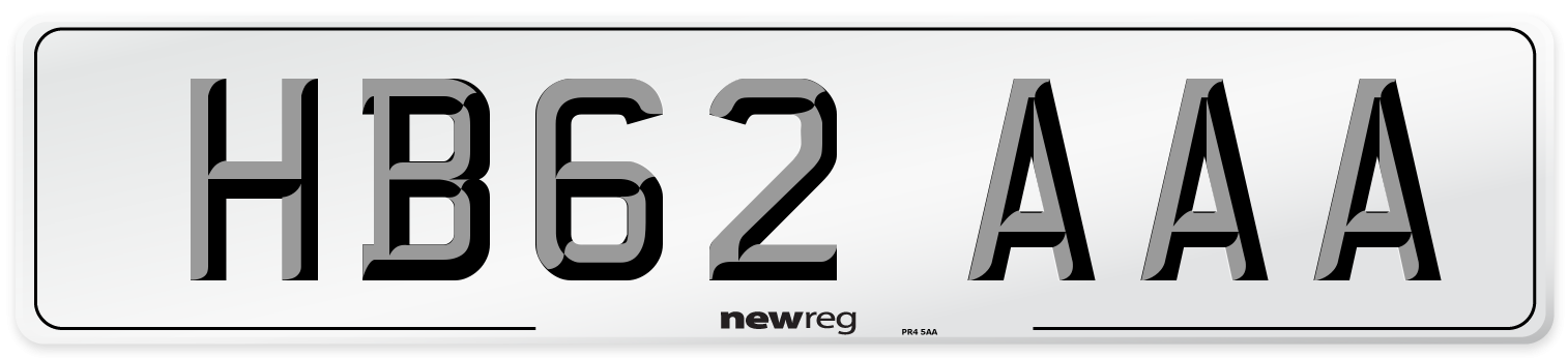 HB62 AAA Front Number Plate