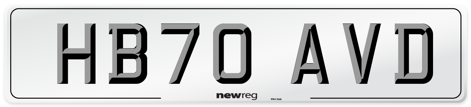 HB70 AVD Front Number Plate