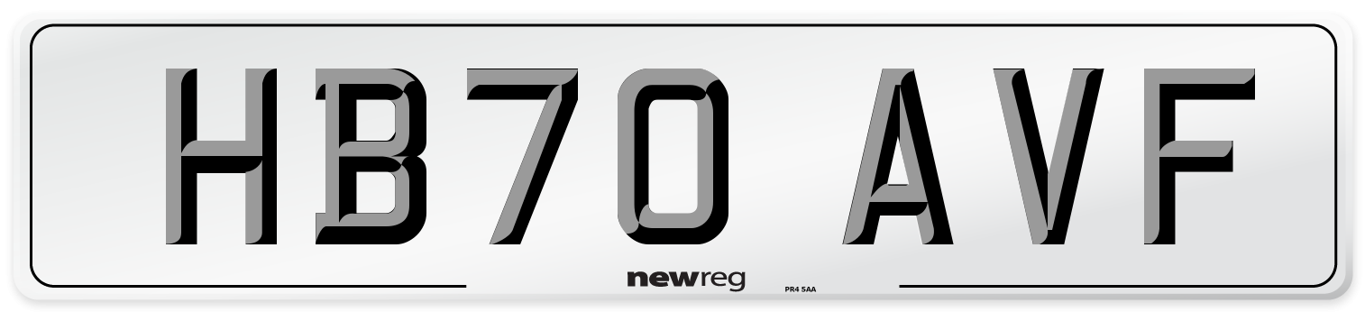 HB70 AVF Front Number Plate