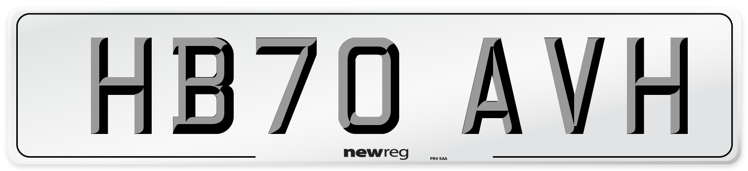 HB70 AVH Front Number Plate